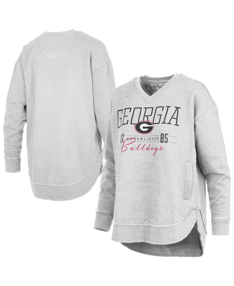 Women's Georgia Bulldogs Marcus East Hall Poncho Graphic V-Neck Sweatshirt