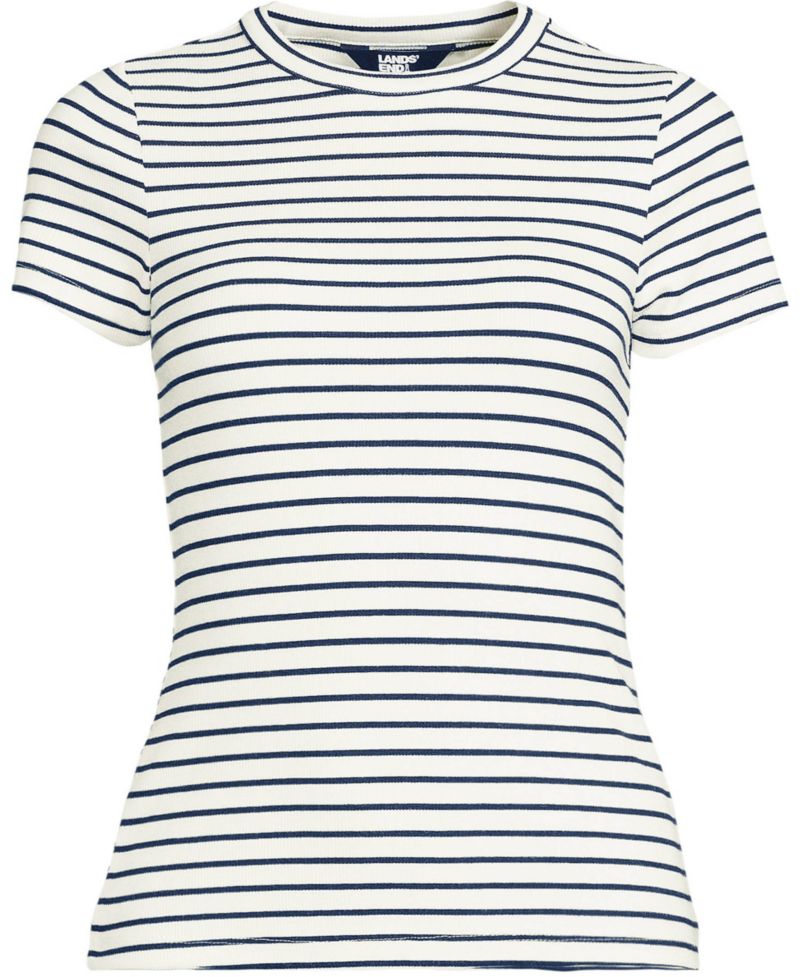 Plus Size Drapey Rib Fitted Short Sleeve Mini T-Shirt