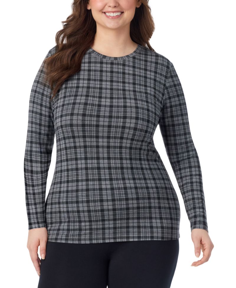 Plus Size Softwear Stretch Long-Sleeve Crewneck Top