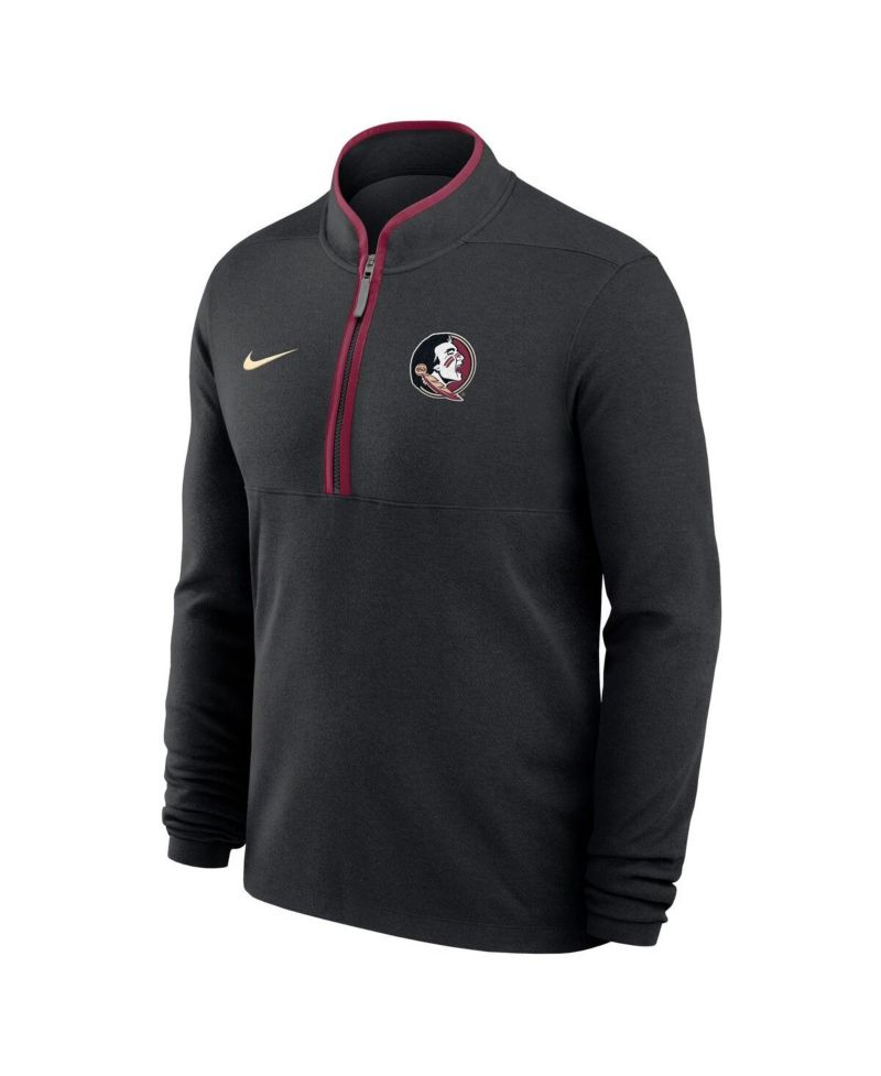 Men's Black Florida State Seminoles Courtside Victory Dri-FIT Half-Zip Pullover Hoodie