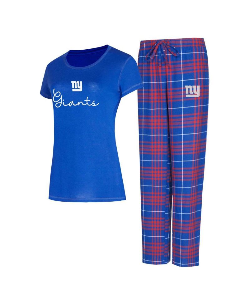 Women's New York Giants Vector T-Shirt Flannel Pants Sleep Set