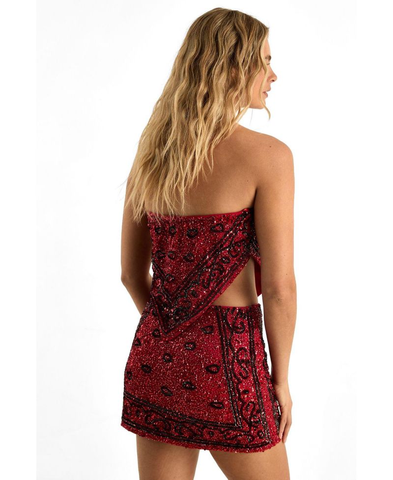 Women's Hand Embellished Mini Skirt
