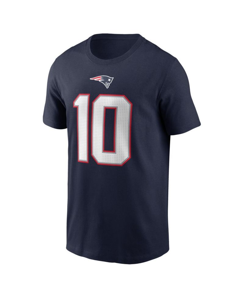Men's Drake Maye Navy New England Patriots 2024 NFL Draft First Round Pick Name & Number T-Shirt