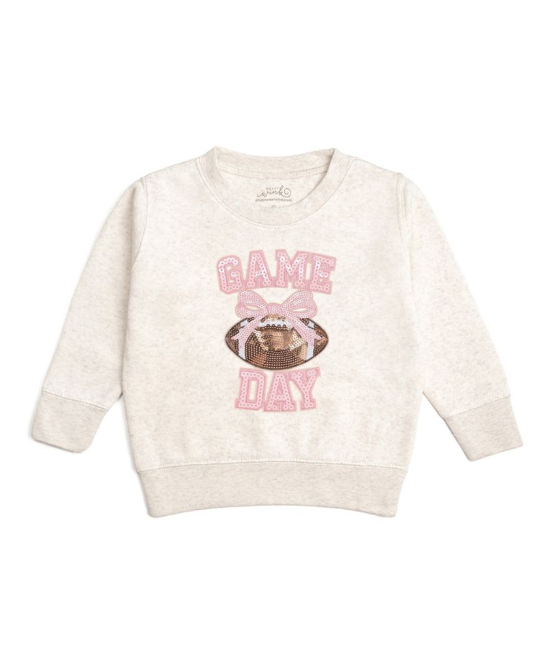 Big Girls Game Day Sequin Patch Sweatshirt