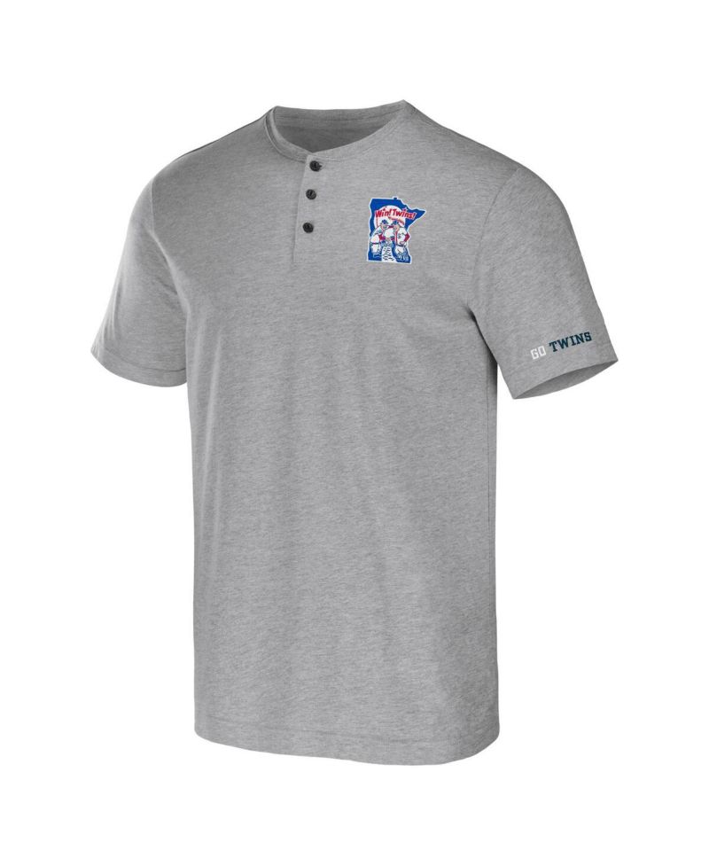 Men's Darius Rucker Collection by Heather Gray Minnesota Twins Henley T-shirt