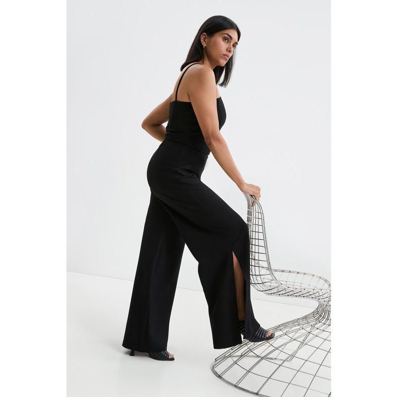 Women's Lexington High-Waisted Wide-Leg Side-Slit Dress Pants
