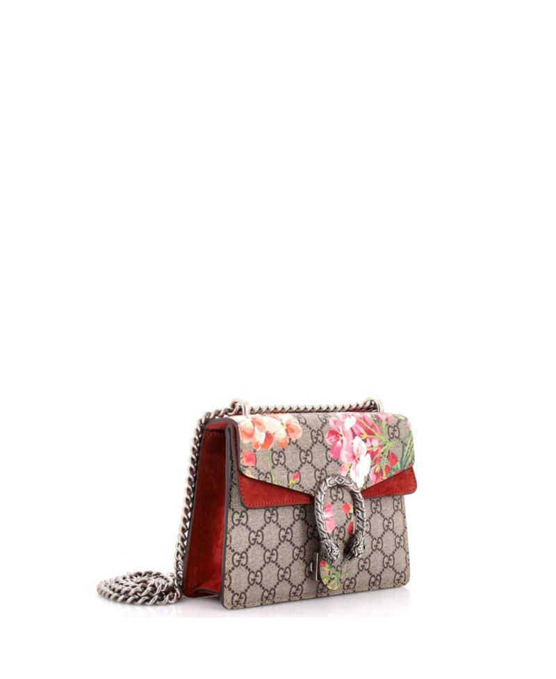 Mini Dionysus Bag Blooms Print GG Coated Canvas