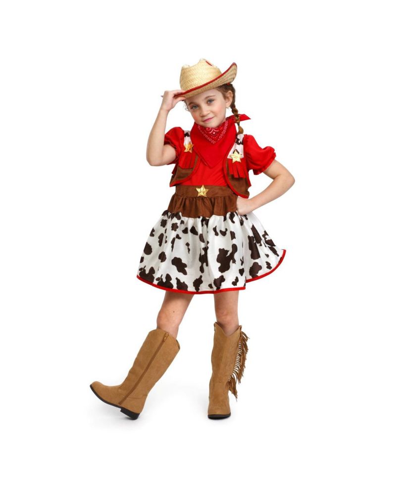 Cowgirl Skirt, Vest & Bandana Costume Set - Girls Kids