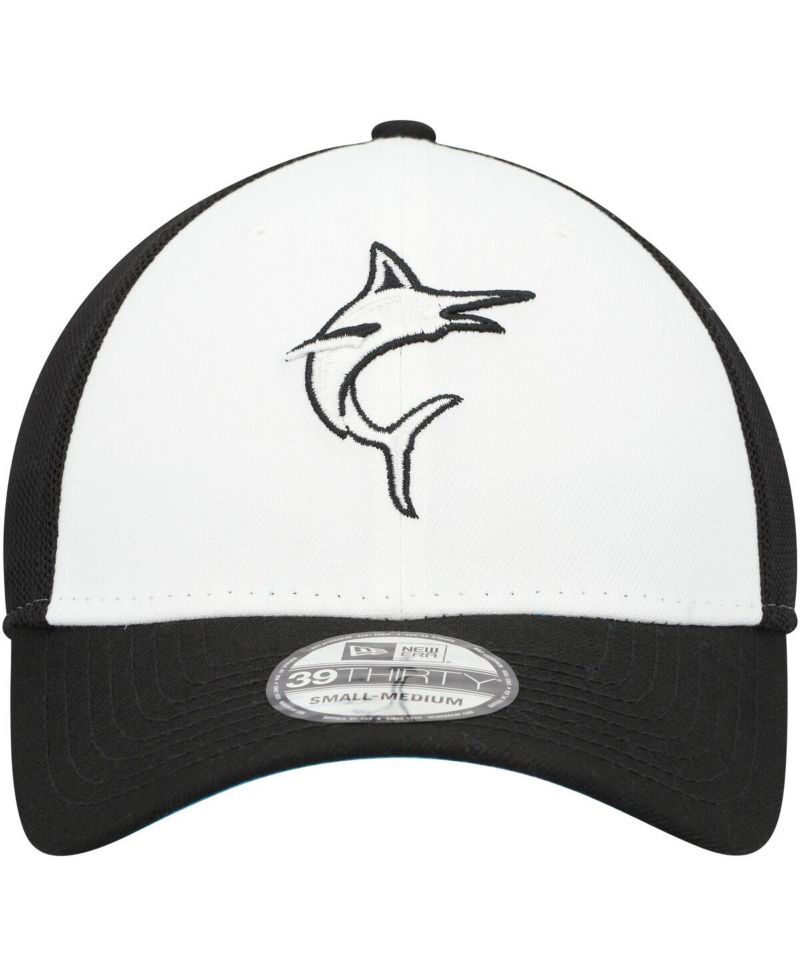 Men's Black/White Miami Marlins 2023 On-Field Batting Practice 39THIRTY Flex Hat