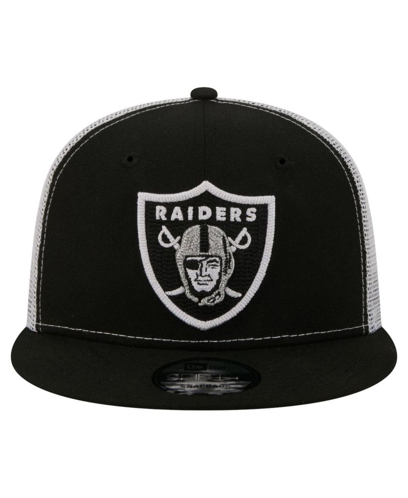 Men's Black Las Vegas Raiders Core Team 9FIFTY Trucker Snapback Hat