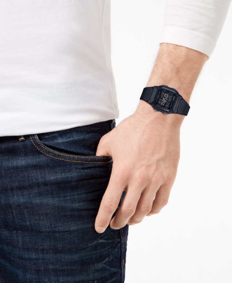 Men's Digital Blackout Black Resin Strap Watch 36.8mm