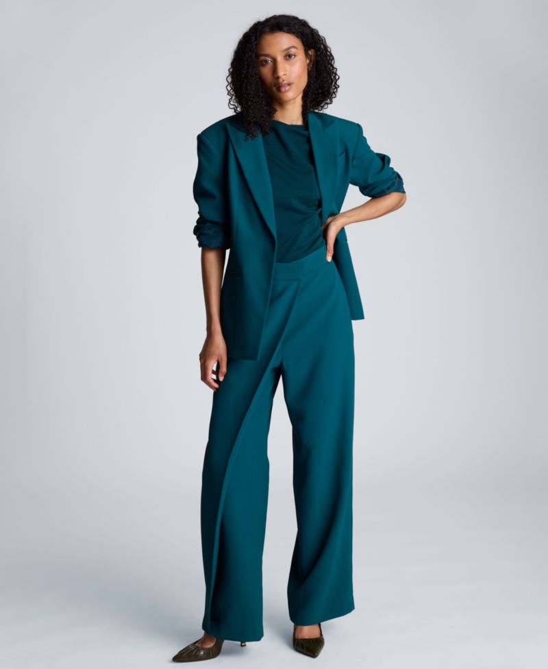 Women's Slim-Sleeve Zippers One-Button Blazer