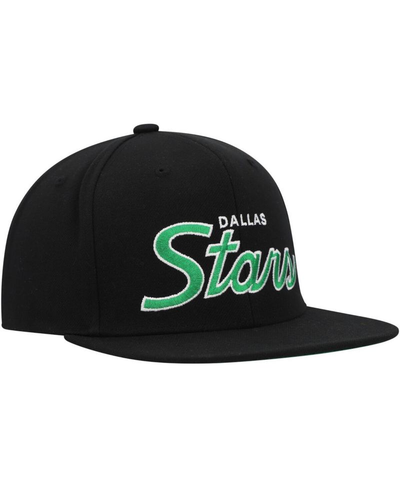 Men's Black Dallas Stars Core Team Script 2.0 Snapback Hat