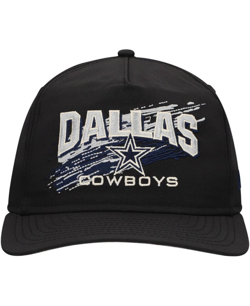 Men's Black Dallas Cowboys Throwback Brush Golfer Snapback Hat