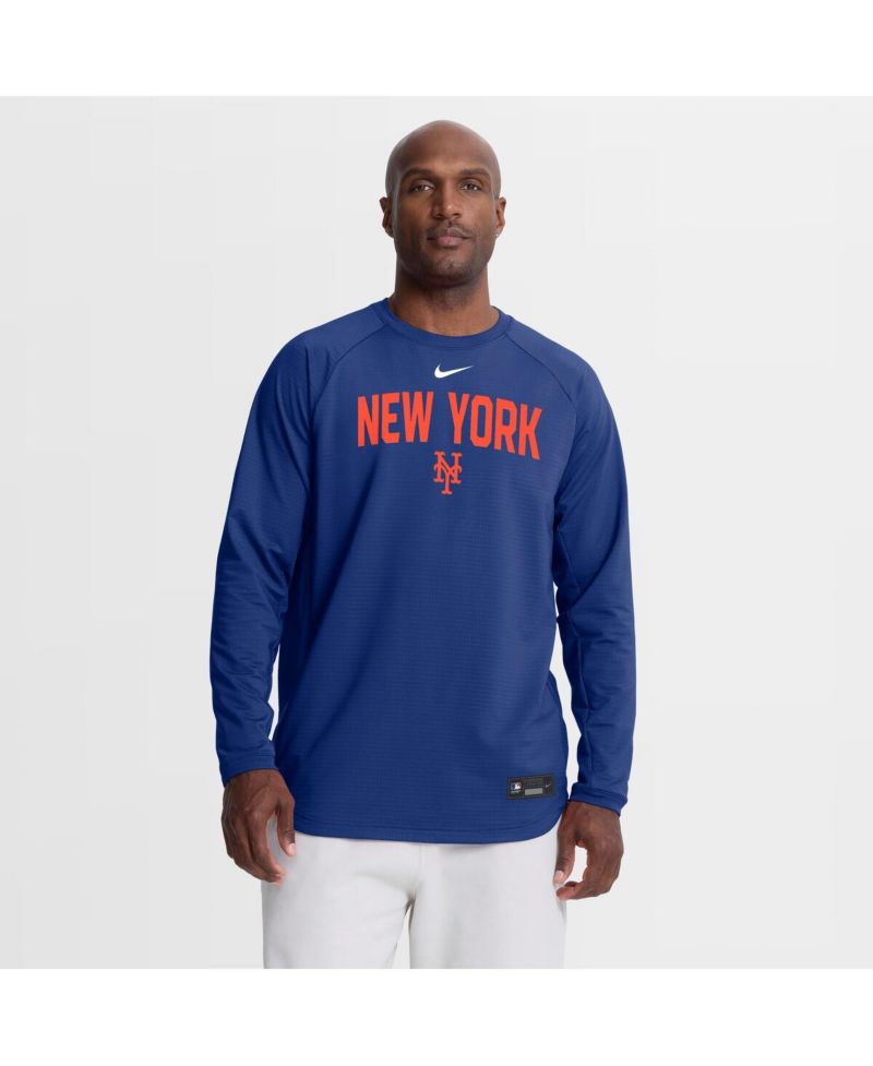 Men's Royal New York Mets Authentic Collection Raglan Dri-FIT Sweatshirt