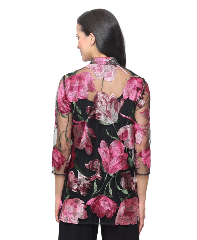 Women's Embroidered Tulle Twinset