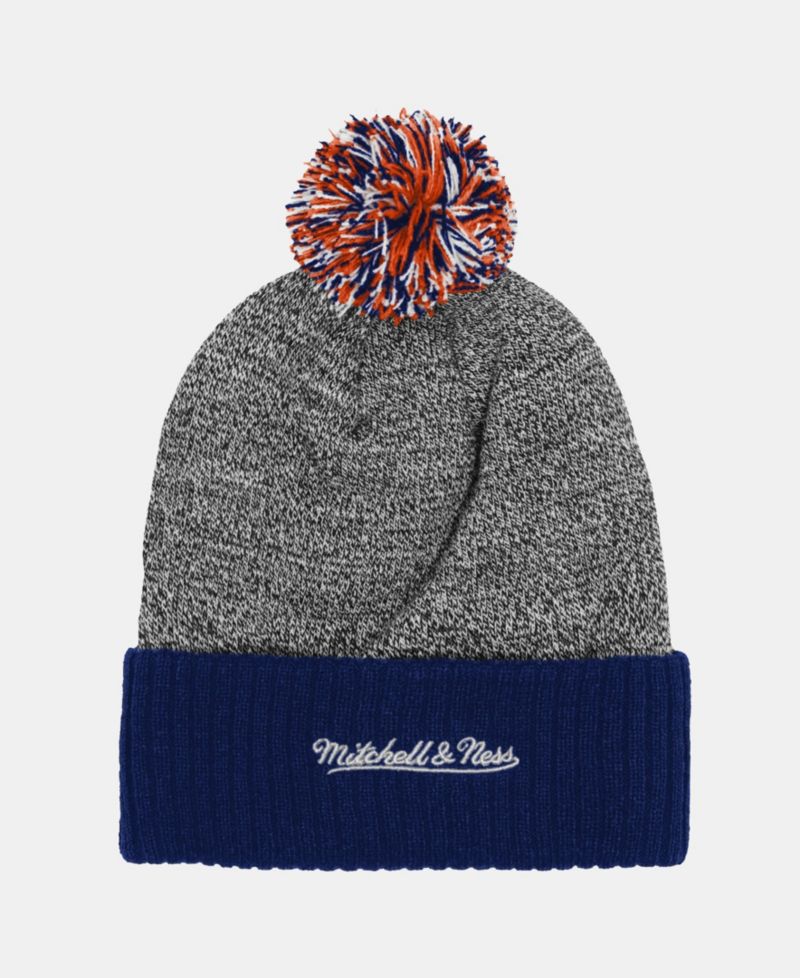 Big Boys and Girls Navy Chicago Bears Cuffed Knit Hat with Puff