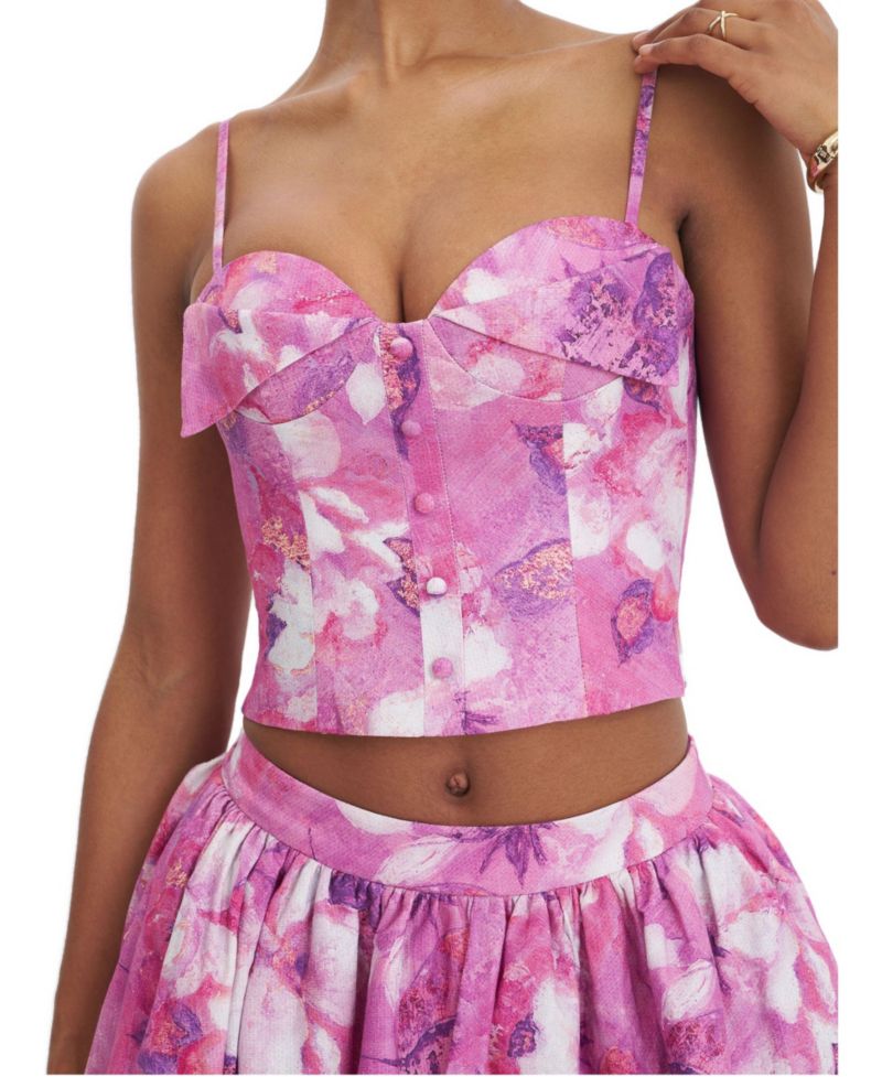 Women's Xamira Floral-Print Cropped Sleeveless Top