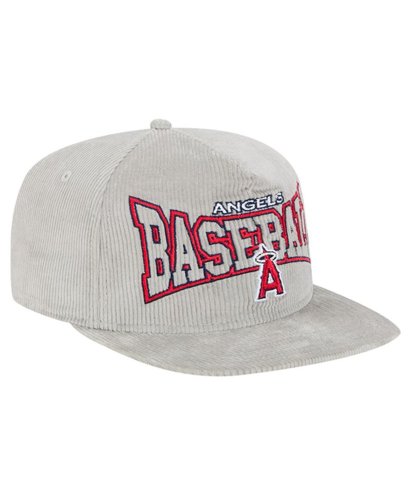 Men's Gray Los Angeles Angels Corduroy Golfer Snapback Hat
