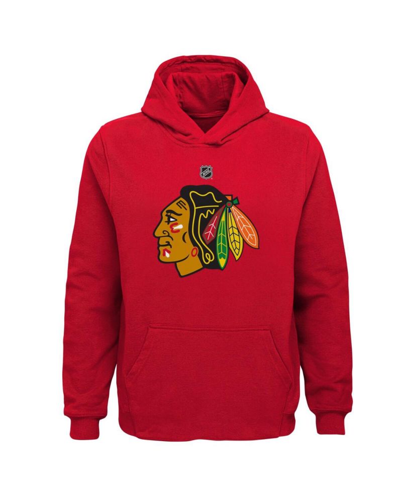 Big Boys and Girls Red Chicago Blackhawks Primary Logo Pullover Hoodie