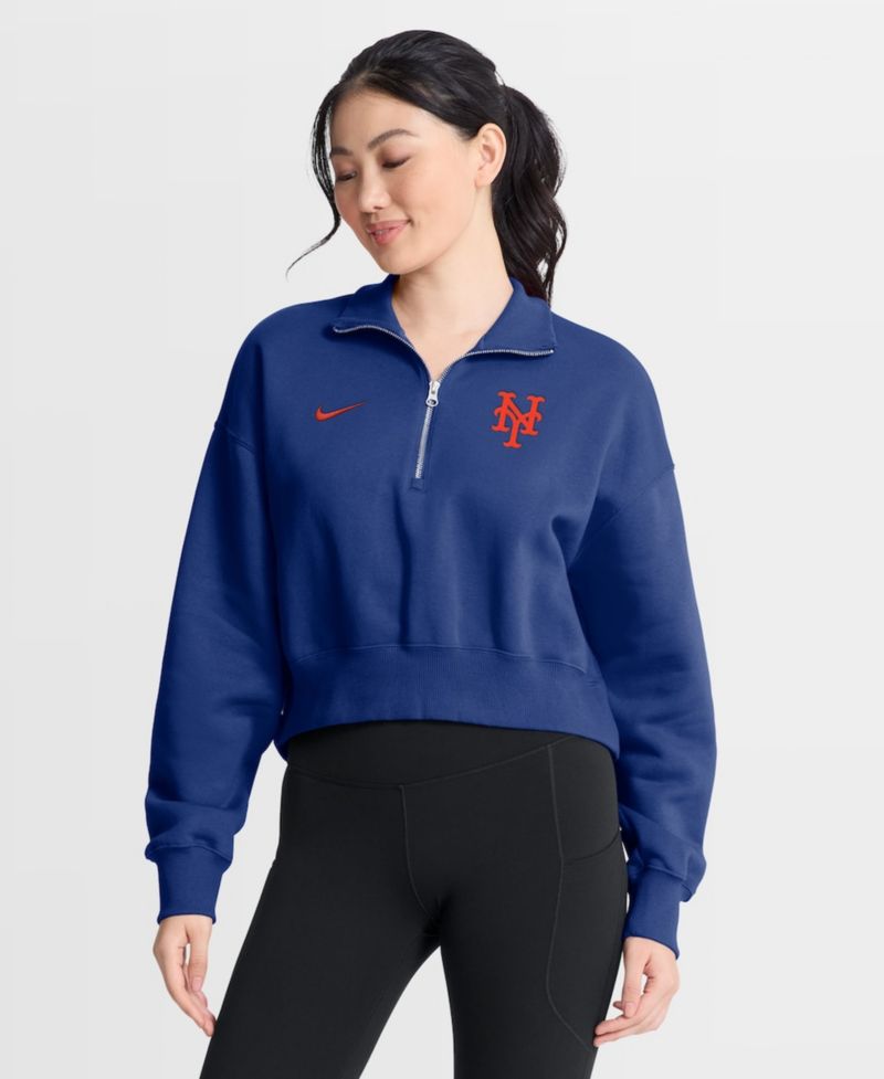 Women's Royal New York Mets Primetime Phoenix Fleece Half-Zip Sweatshirt