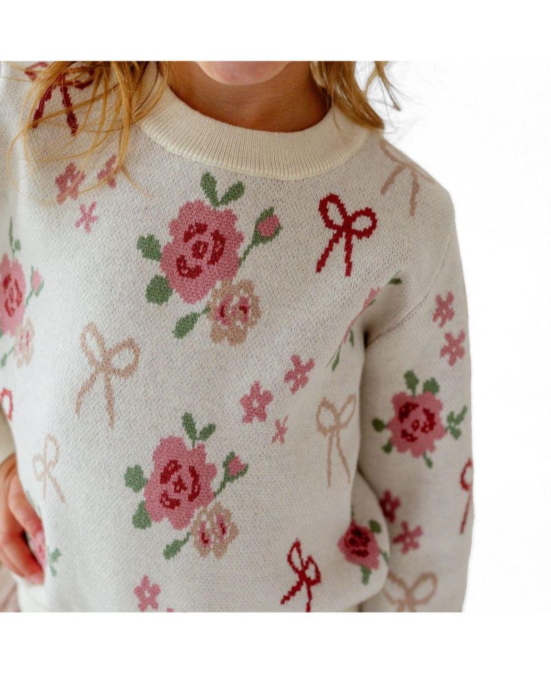 Big Girls Coquette Rose Sweater