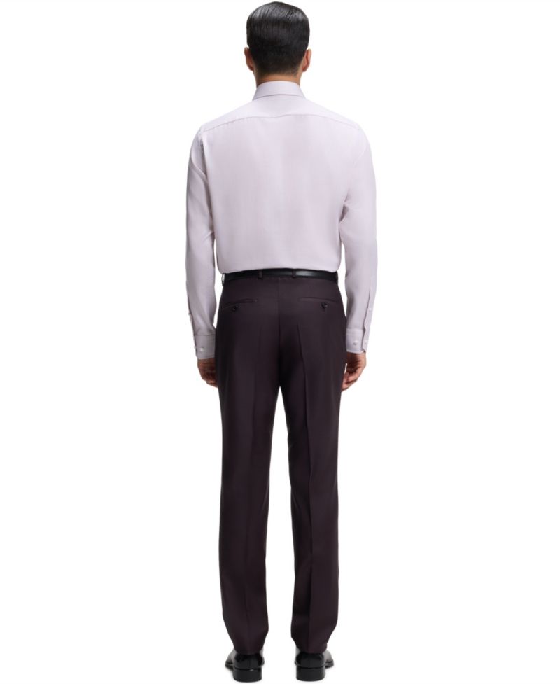 BOSS by Men's Cotton Fine-Striped Regular-Fit Dress Shirt