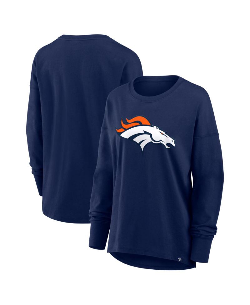 Women's Navy Denver Broncos Essential Long Sleeve T-Shirt