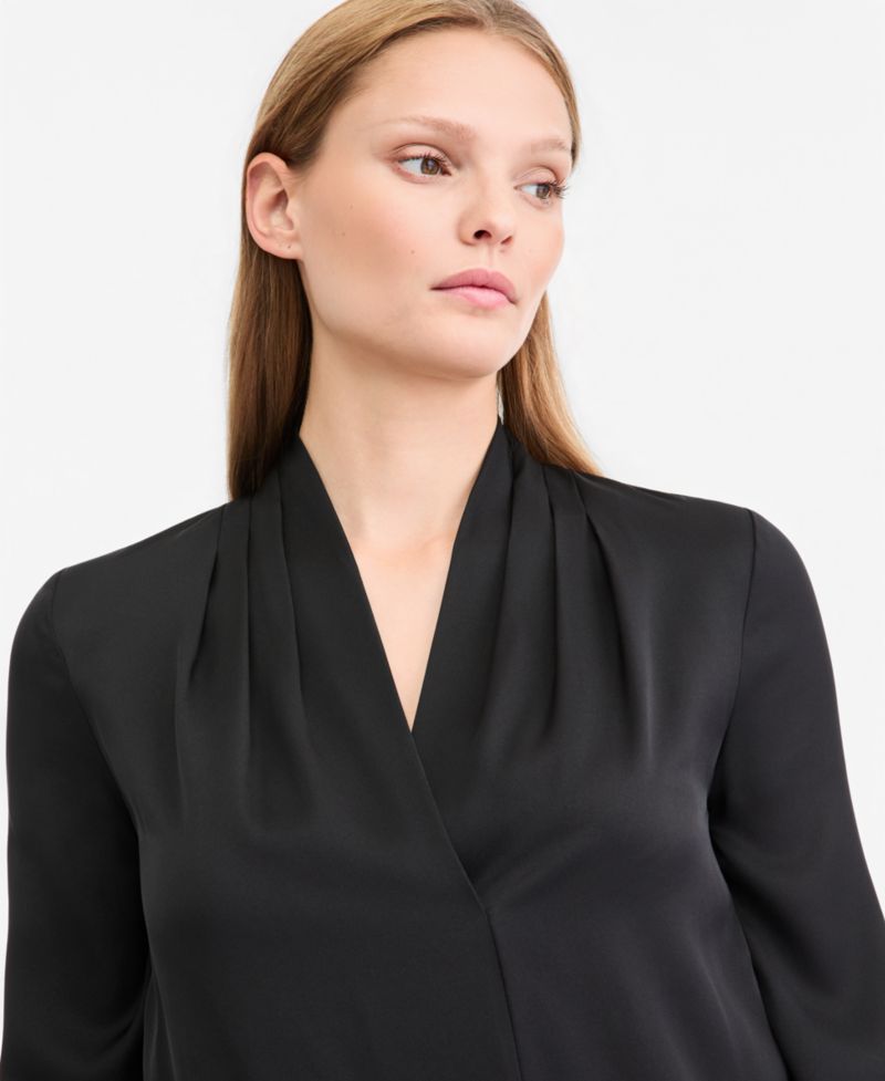 Women's Nellie Long-Sleeve V-Neck Silk-Blend Blouse