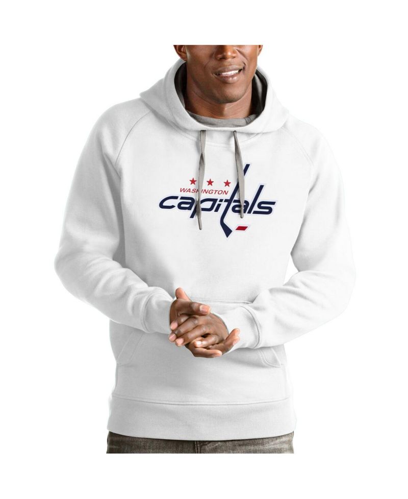 Men's White Washington Capitals Logo Victory Pullover Hoodie