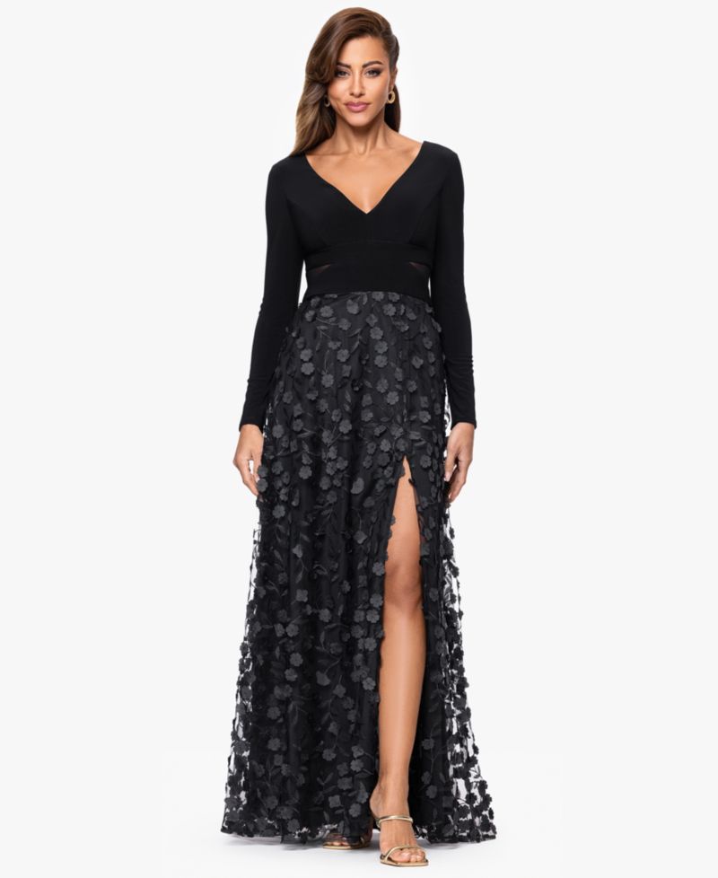 Women's Long Sleeve V-Neck Dress