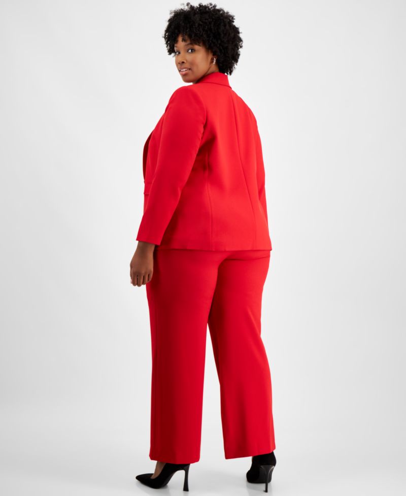 ASL Plus Size Long-Sleeve One-Button Blazer