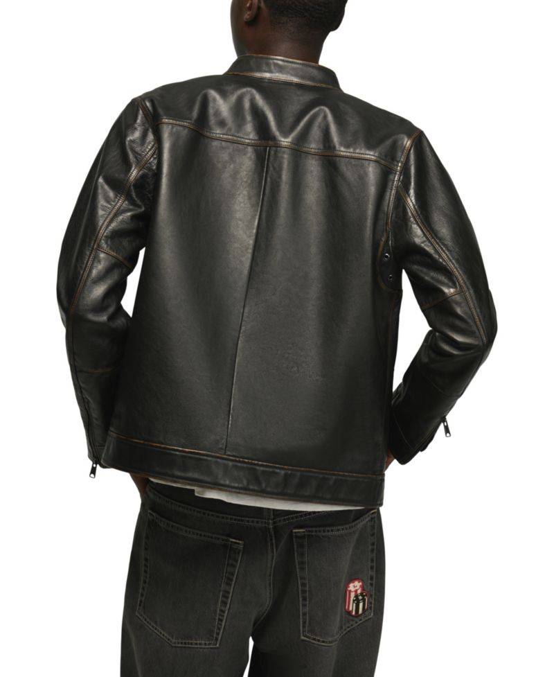 Men's Bonneville Full-Grain Moto Leather Jacket