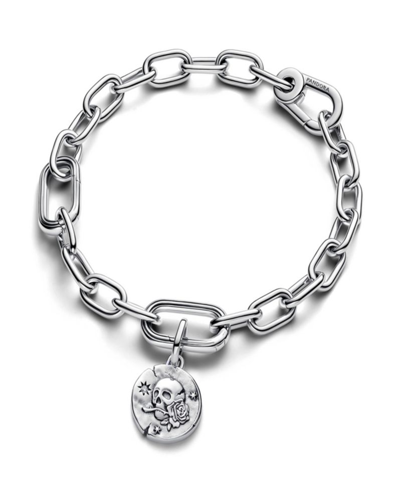 Cubic Zirconia Skull Medallion Charms