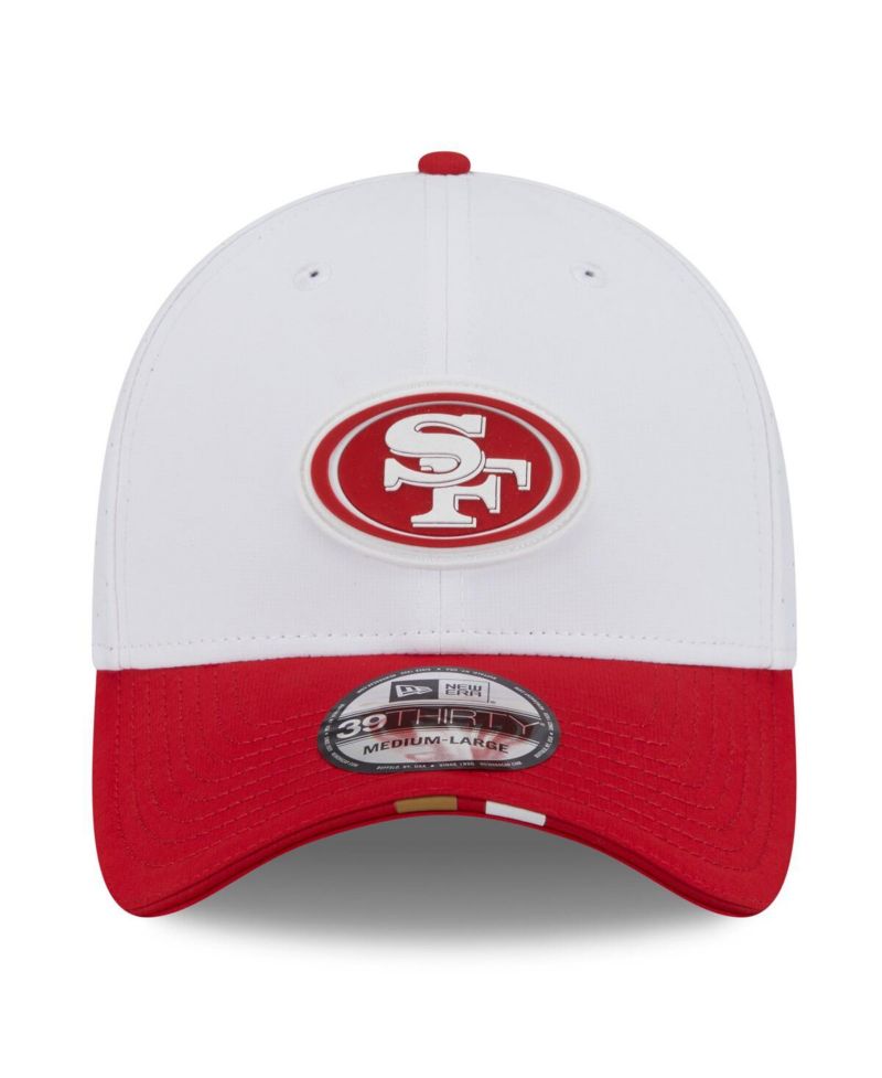 Men's White/Scarlet San Francisco 49ers 2025 NFL Training Camp 39THIRTY Flex Hat