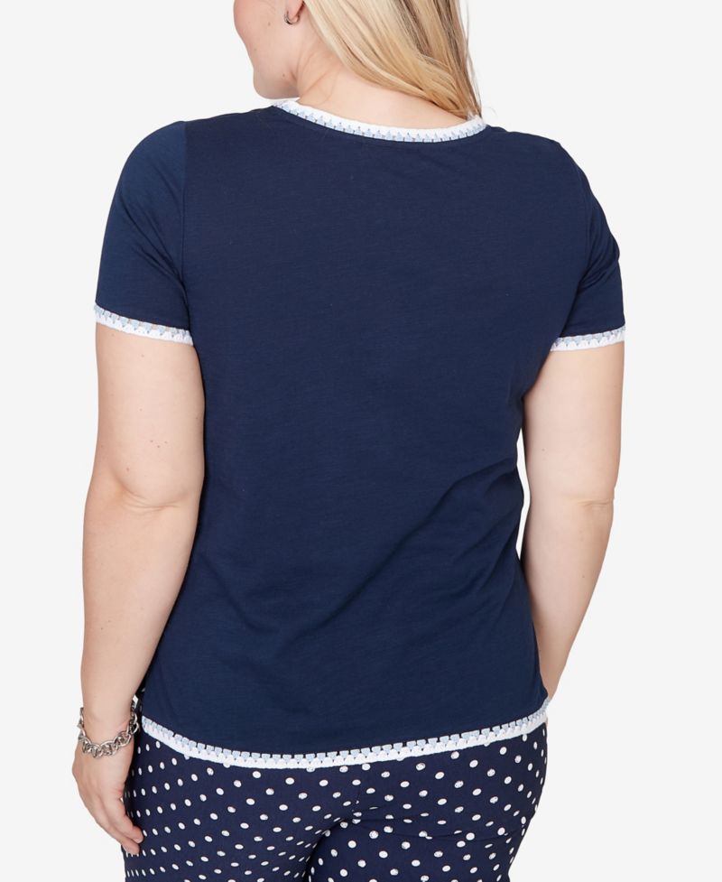 Petite Port Side Pearl Anchor Graphic T-shirt