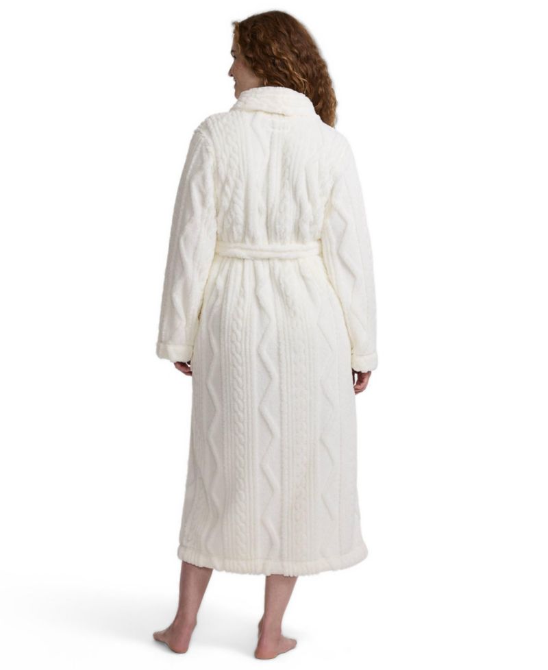 Women's Cozy Cable Plush Fleece Robe