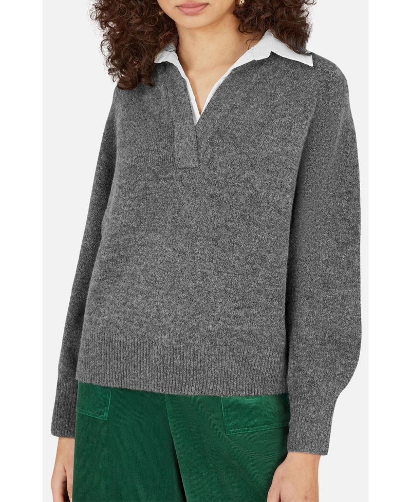 Women's Collar Detail Knitted Jumper