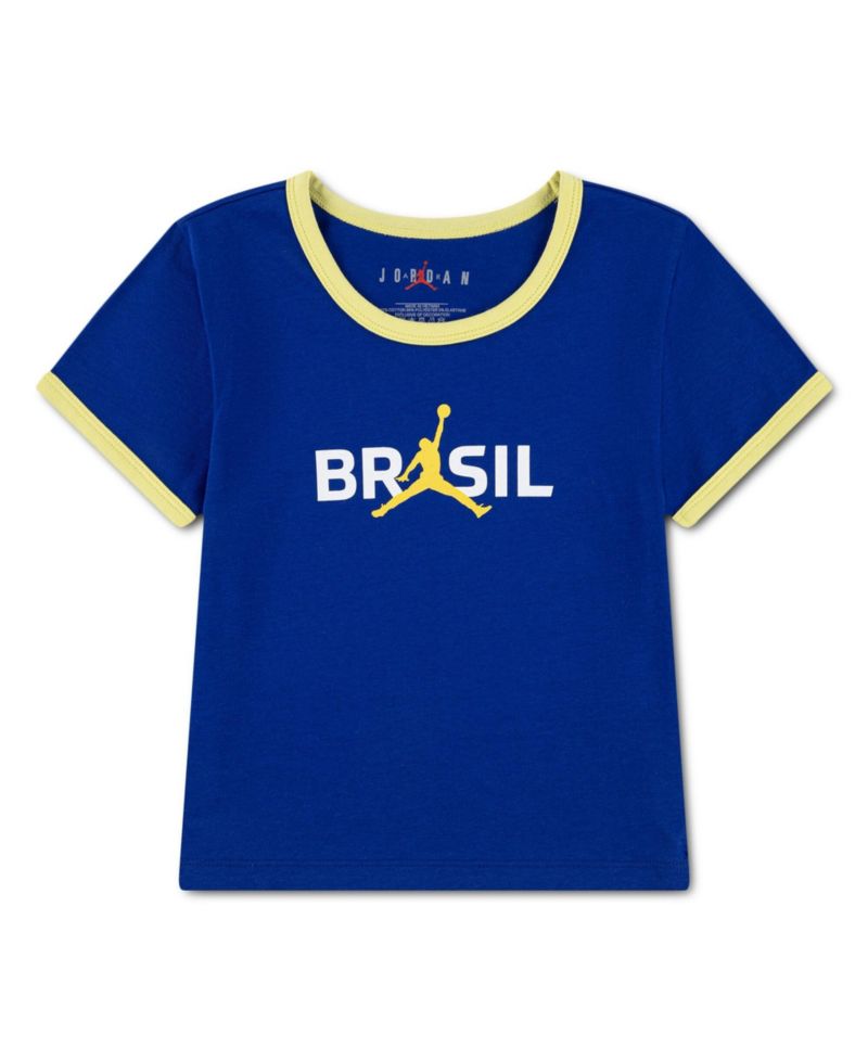 Big Girls Royal Brazil National Team Retro Graphic Tri-Blend T-Shirt