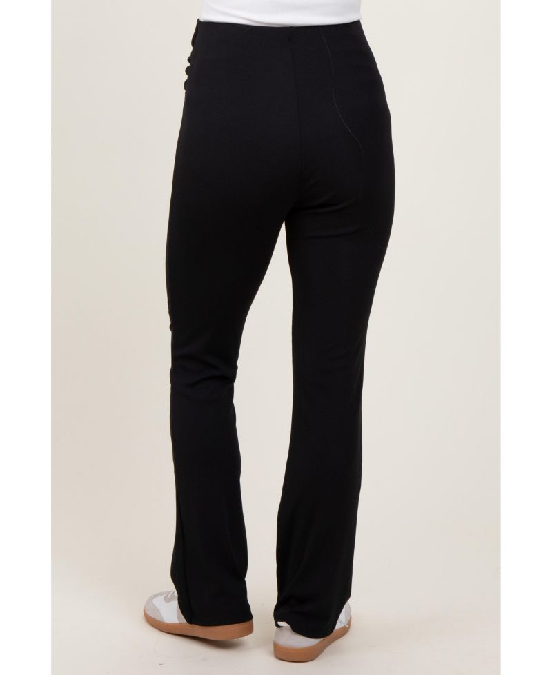 Women's Black High Waist Kick Flare Pants