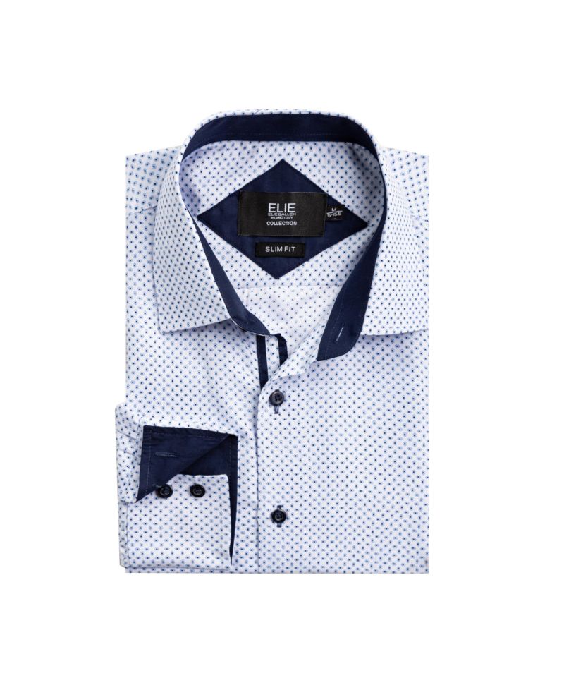 Big Boys Blue Stylish Printed Slim Fit Shirt for