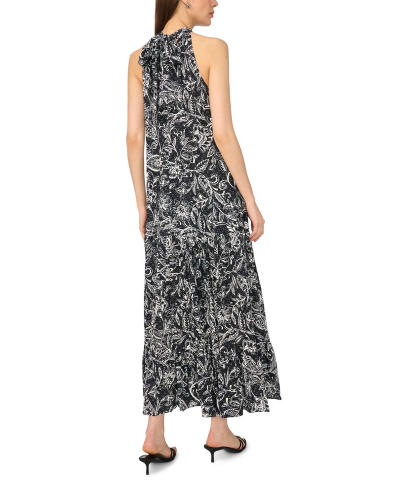 Women's Strapless Halter Neck Tiered Maxi Dress