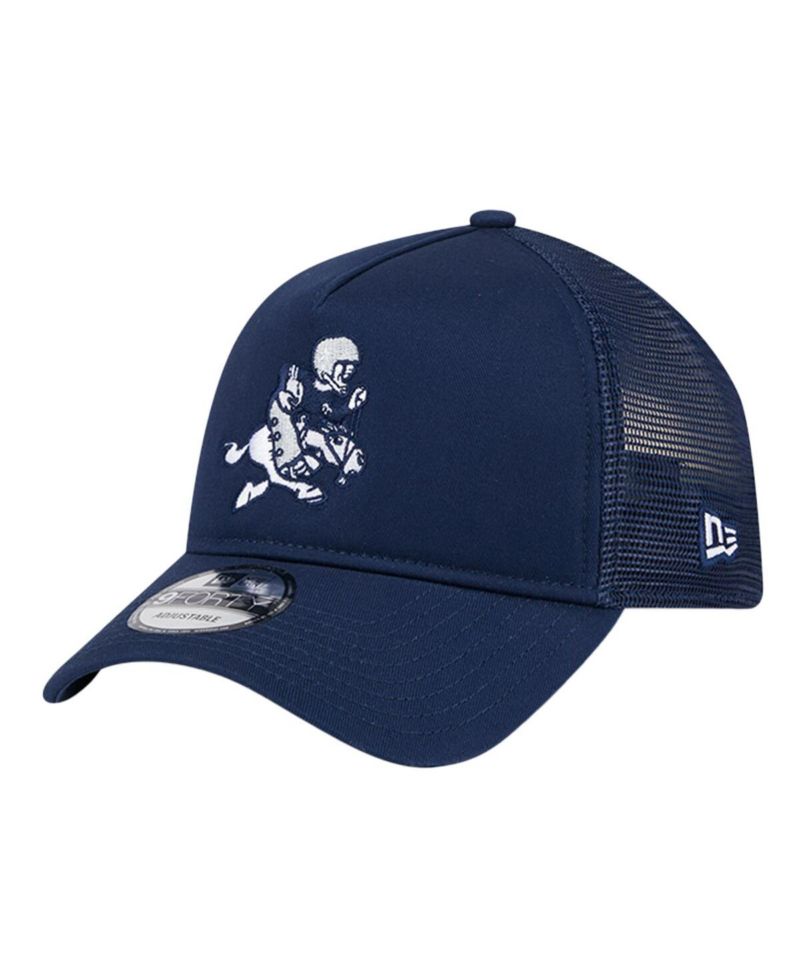 Men's Navy Dallas Cowboys Retro Main A-Frame Trucker 9FORTY Adjustable Hat