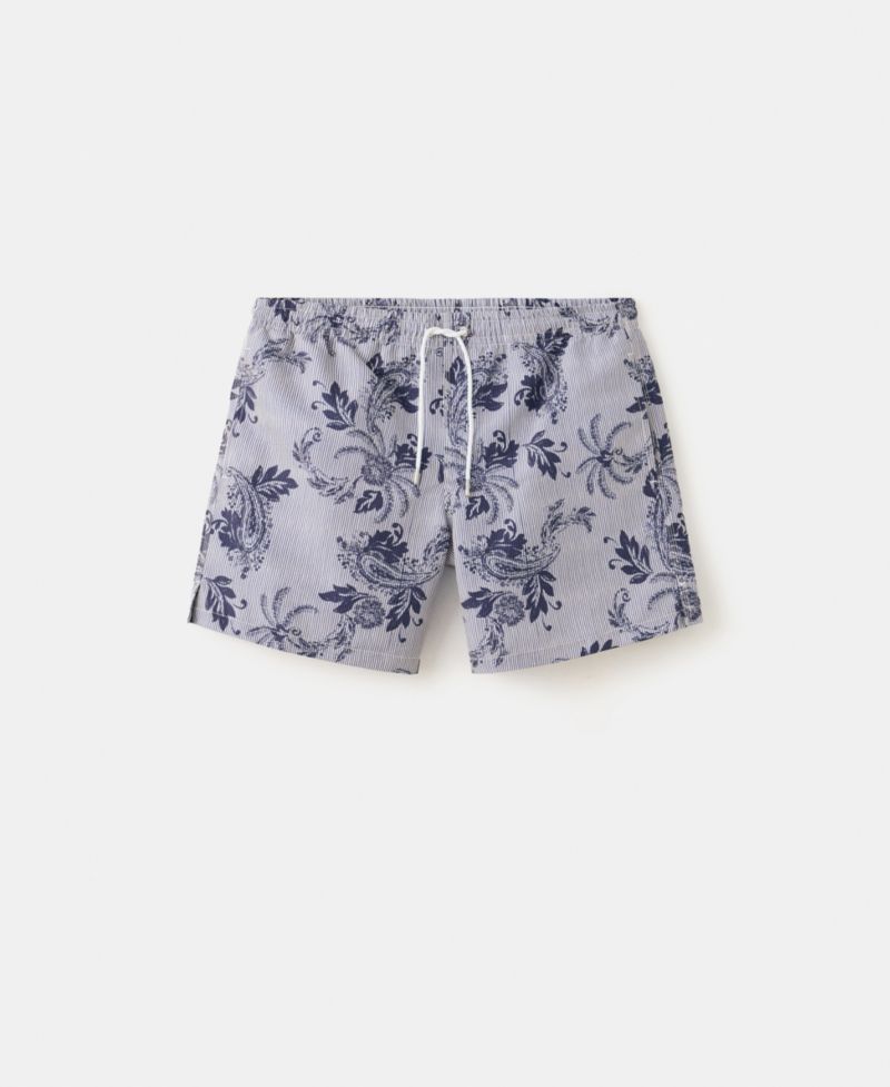 Men's Drawstring Printed Swimsuit