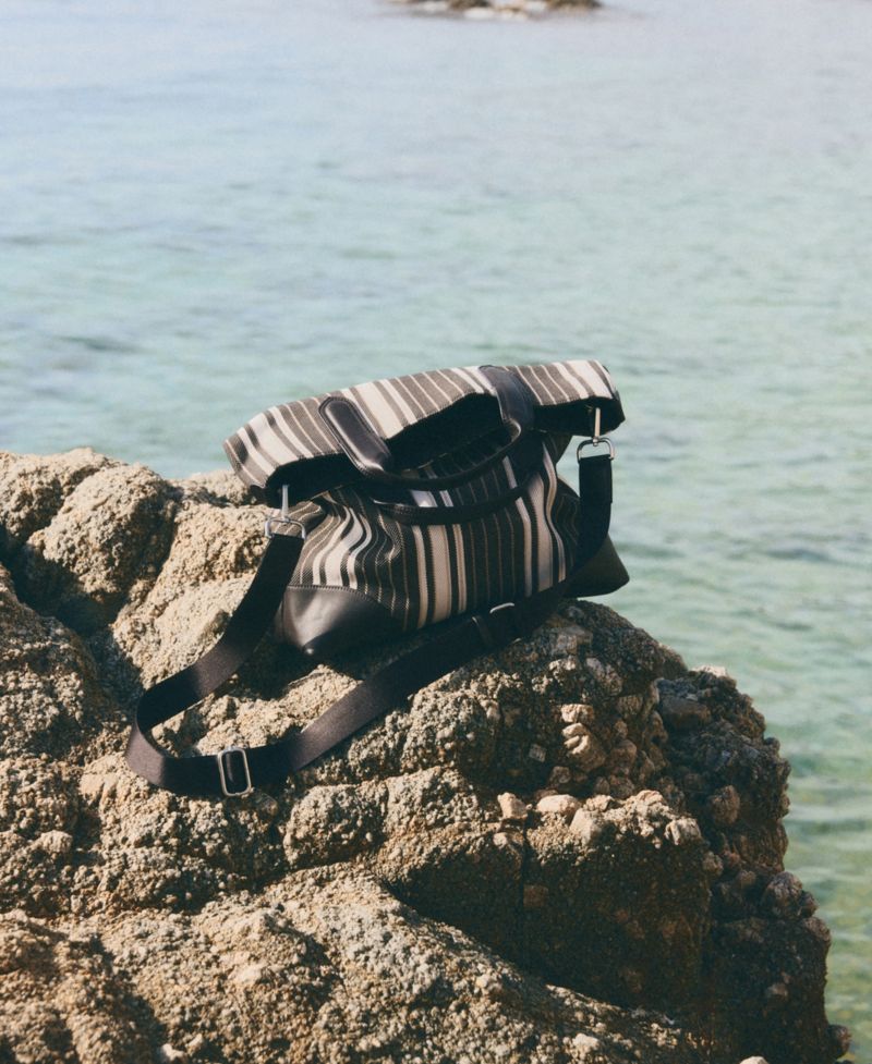 Men's Striped Tote Bag