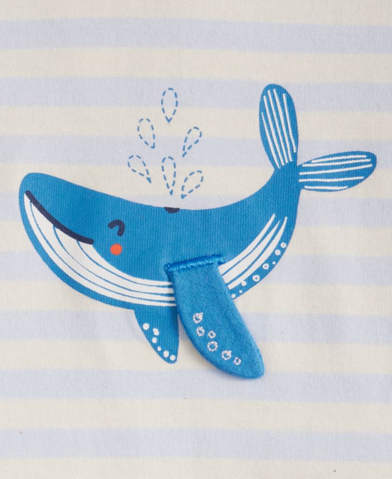 Baby Boys' 0M-24M Cotton Whale Stripe Sunsuit