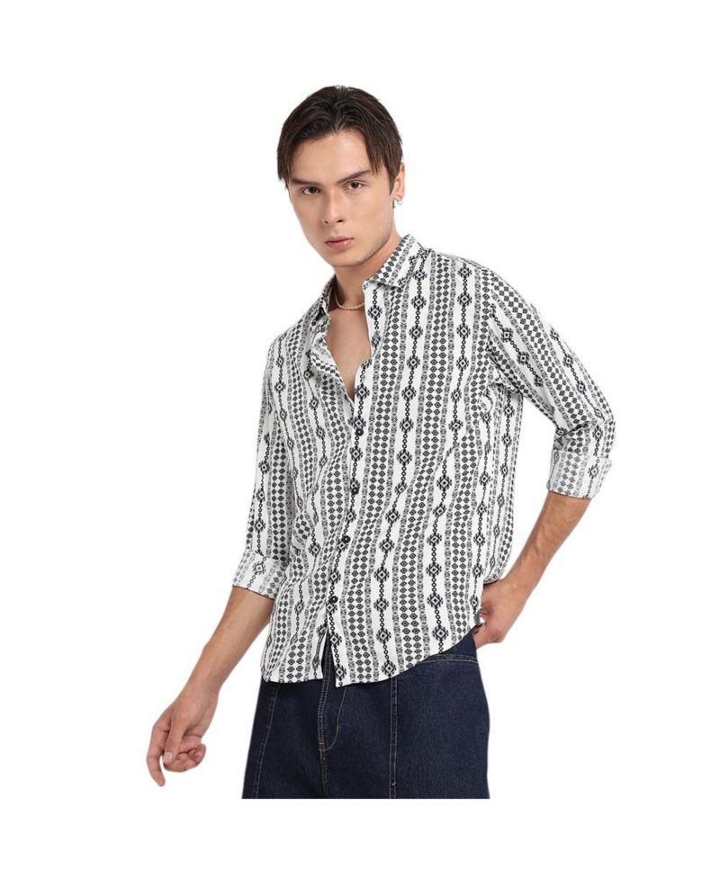 Men's Black & Grey Geometric Aztec