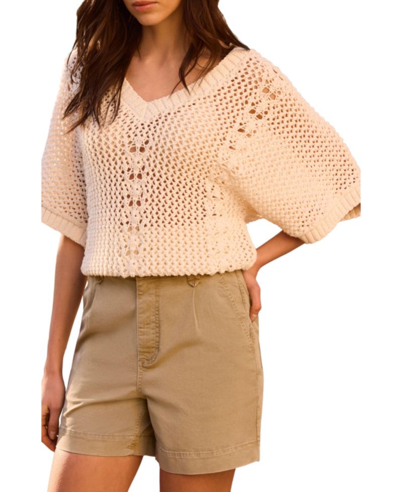Women's Open Knit Crochet Top