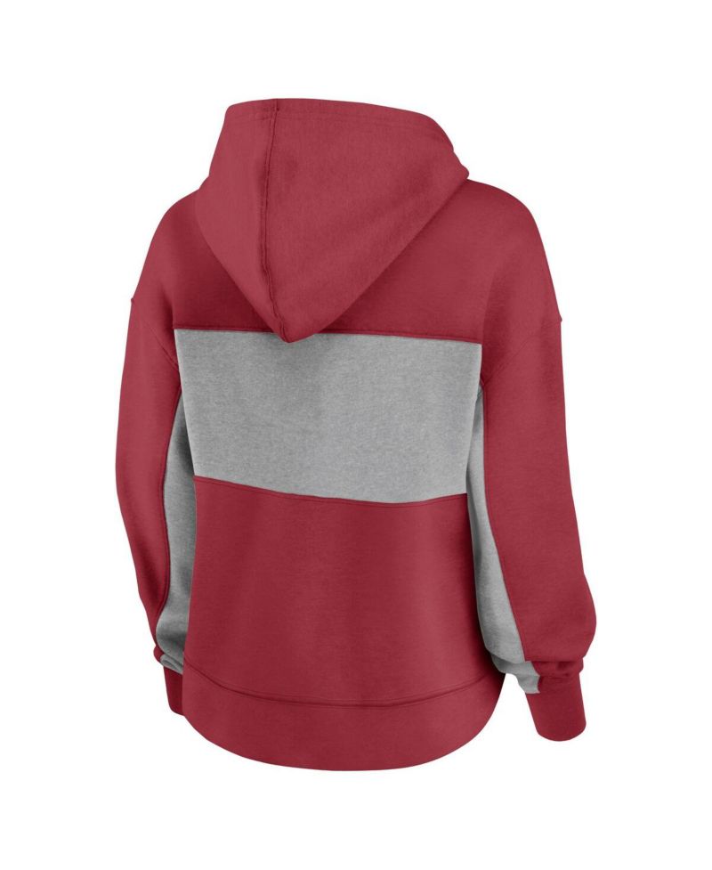 Women's Cardinal Arizona Cardinals Filled Stat Sheet Lighweight Modest Crop Hoodie