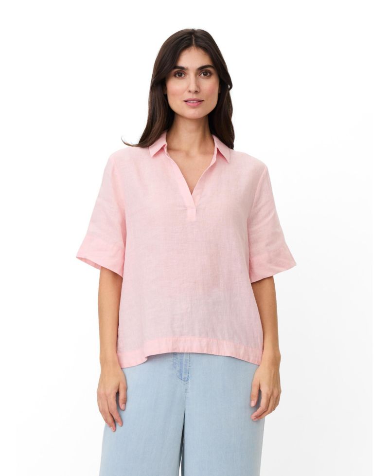 Women's Mabrevia Relaxed Collared V-Neck Linen Shirt